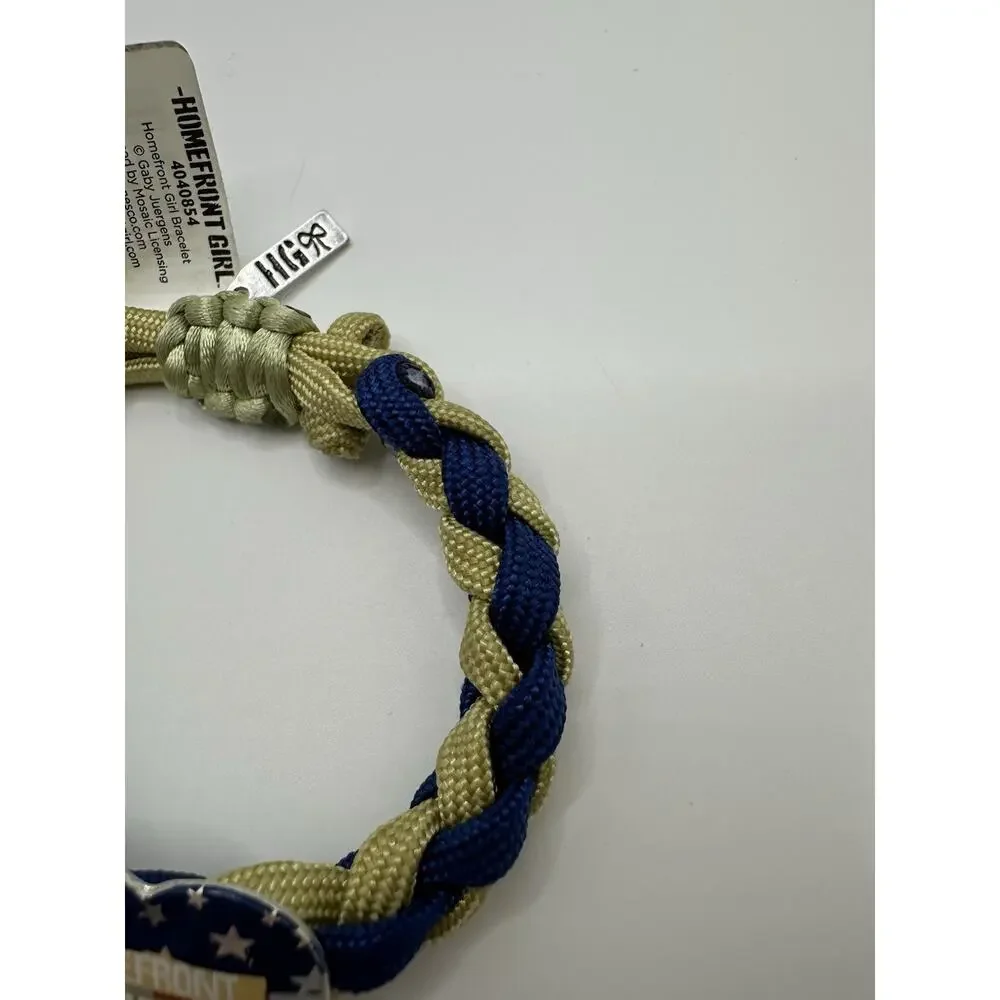 NWT Home Front Girl Military Blue And Yellow Paracord Bracelet Adjustable